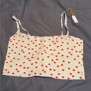 SKIMS Fits Everybody Cropped Cami Double Lined Heart Print